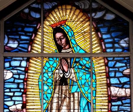 Stained Glass Window, Catholic Church in Cherokee NC